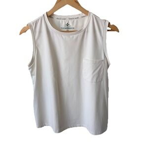 Tuckernuck Sport Golf Tennis Sleeveless Tank Top White Athletic Shirt Sz Medium